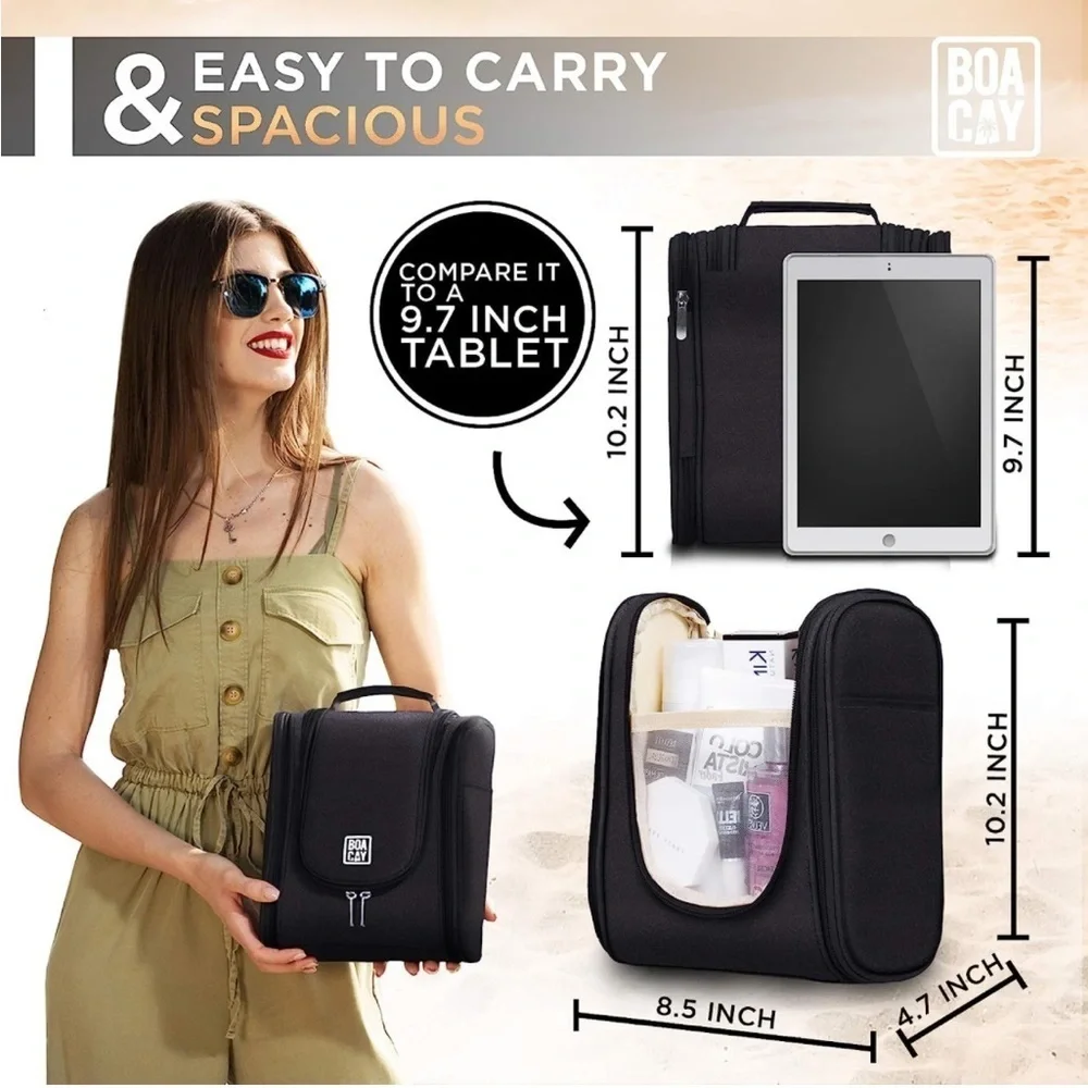 BOACAY Extra Large Hanging Travel Toiletry Bag for Women and Men Makeup Bag